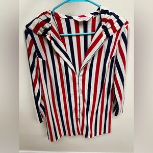 Vintage 1970s zippered coverup red white and blue